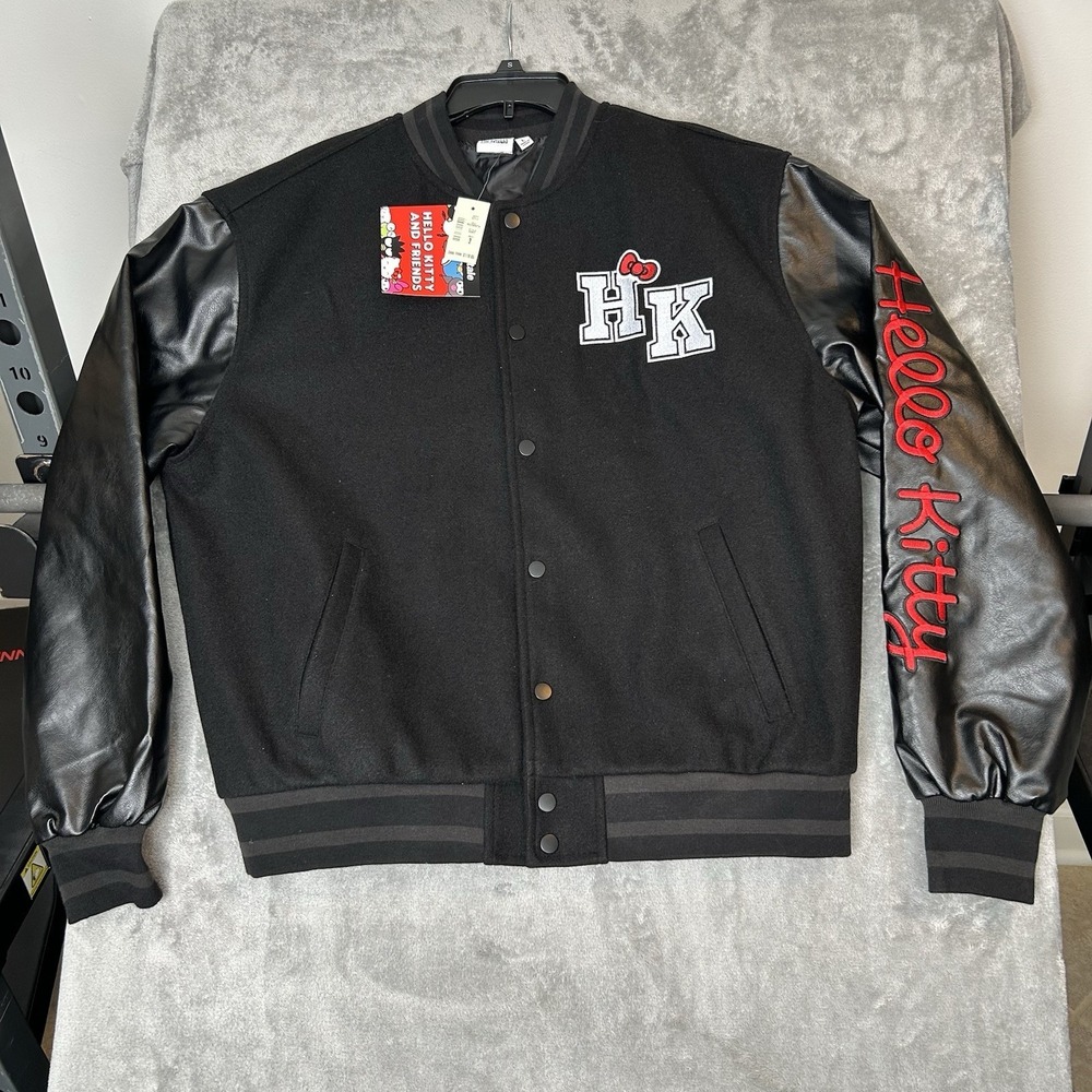 HELLO KITTY‎ BOMBER JACKET SIZE LARGE UNISEX COLO BLACK/GRAY